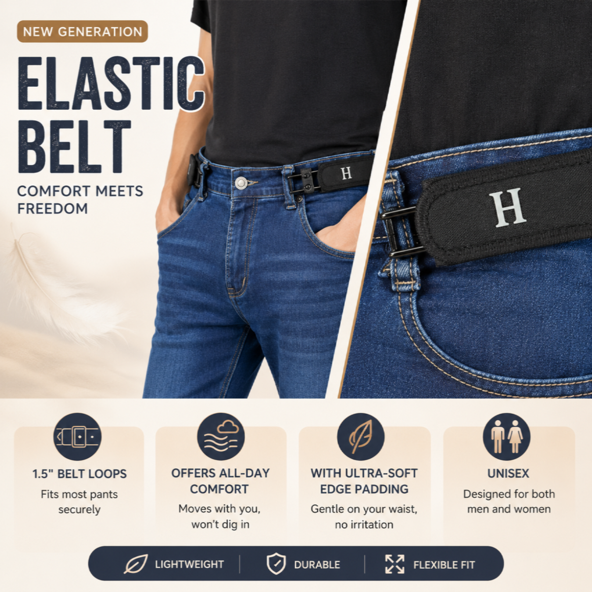 🔥50%OFF- Buy More Save More-The Belt You Barely Feel. No bulky buckle.