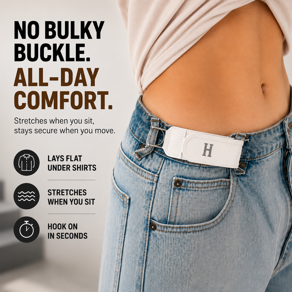 🔥50%OFF- Buy More Save More-The Belt You Barely Feel. No bulky buckle.